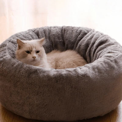 Fairval Coffee / L Fairval My Pet's Winter Sanctuary - Long Plush Donut Bed