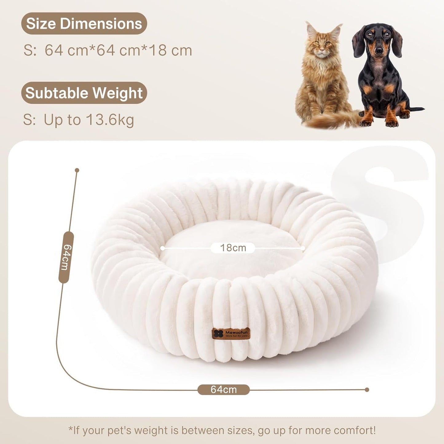 Fairval WP179 Fairval My Cozy Donut Dog Bed - The Perfect Calming Spot For Your Furry Friend