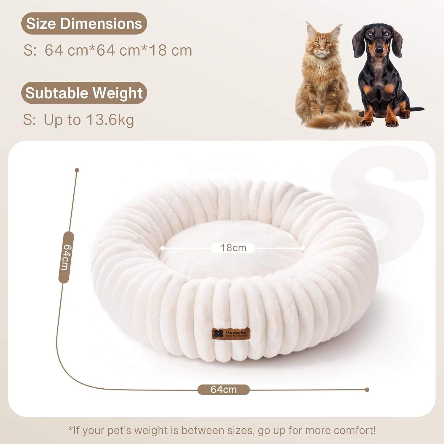 Fairval WP179 Fairval My Cozy Donut Dog Bed - The Perfect Calming Spot For Your Furry Friend