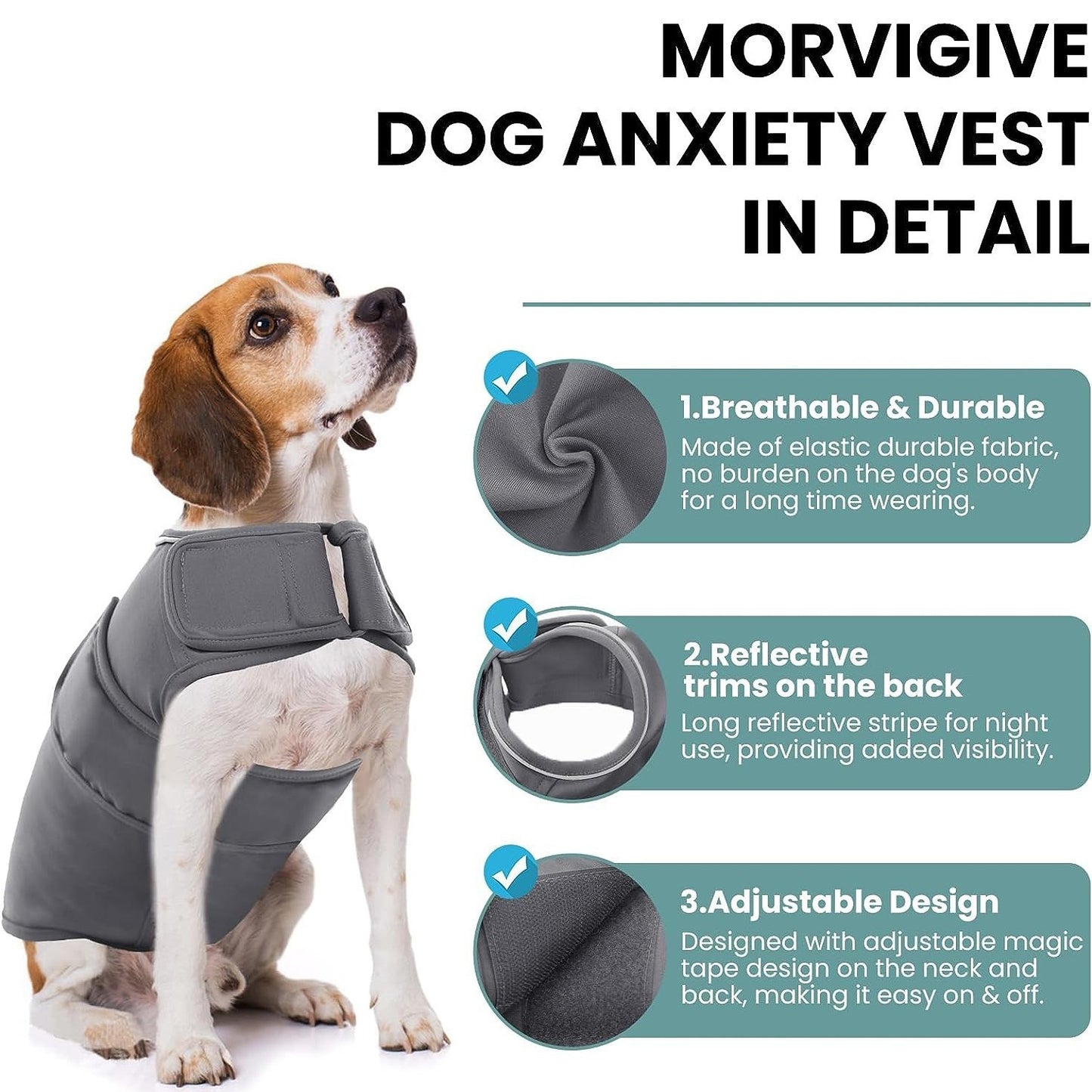 Fairval L Fairval Vest Personalized Dog Anxiety Relief Clothing - Calming Pet Vest